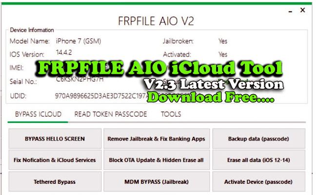 FRPFILE AIO iCloud Tool V2.3 Latest Version Download For Free