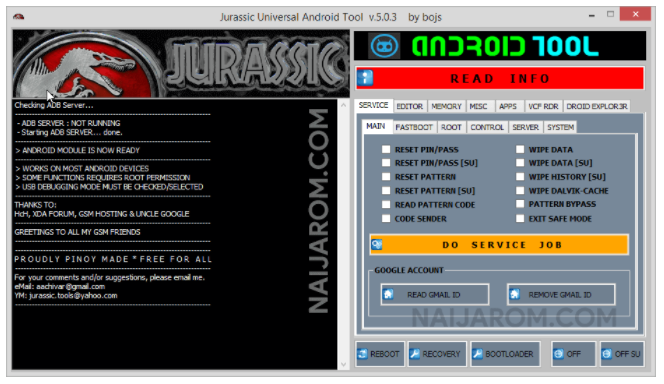 Jurassic Universal Android Tool v.5.0.3 Free download