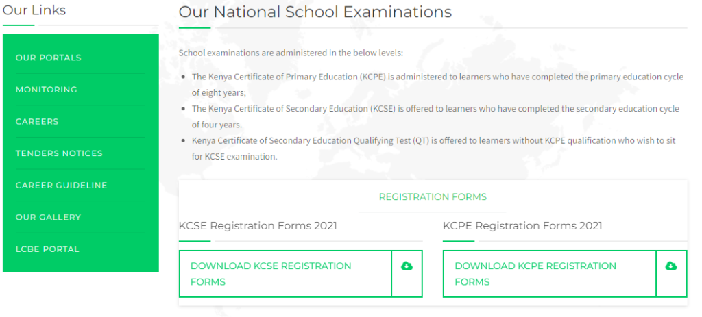Online Registration for KPSEA, KCPE, KCSE And KCSE Qualifying Test