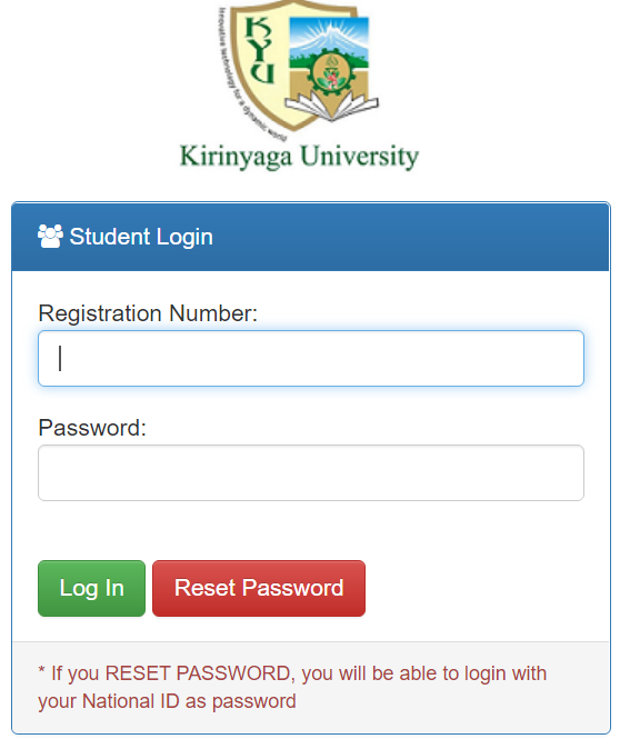 Kirinyaga University Student Portal login