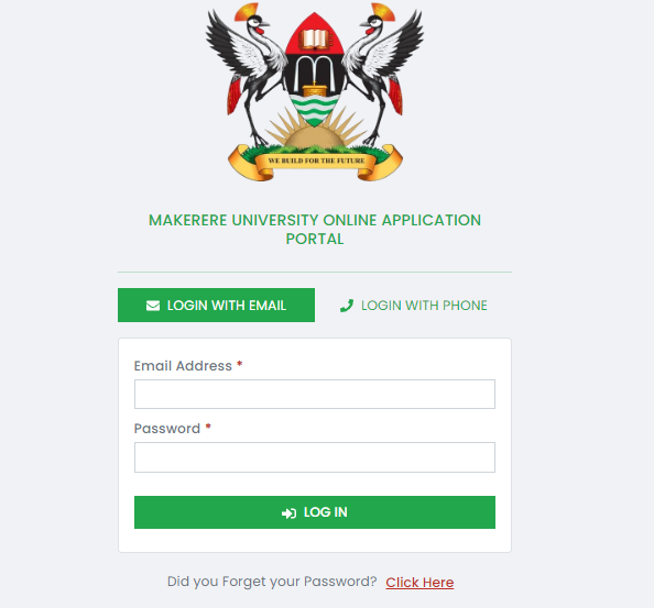 Makerere University Online Application Portal Login & Register