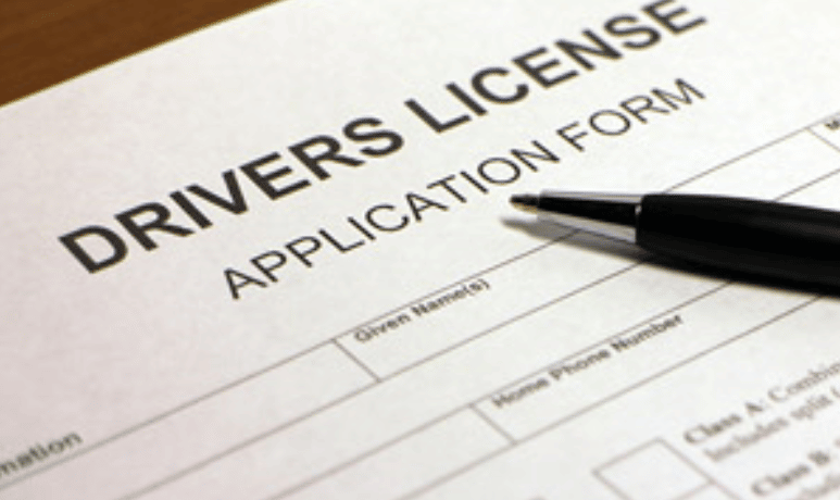 driver license application form