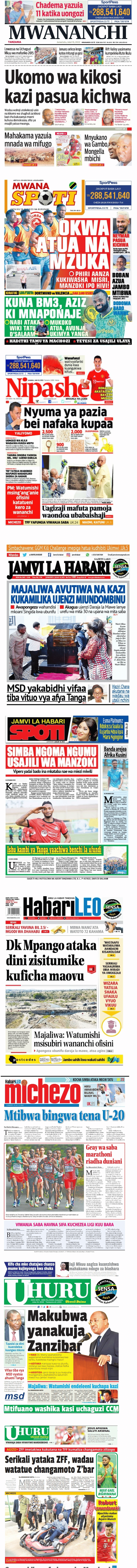 Habari za Magazeti ya Leo Tanzania 18-07-2022