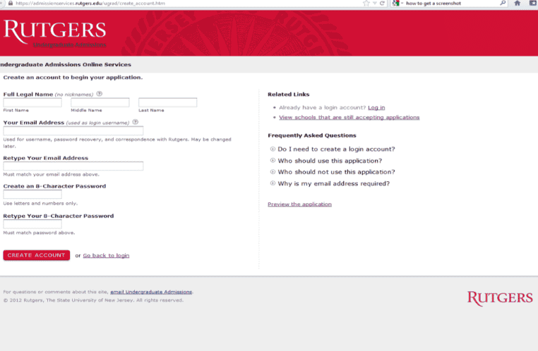 Rutgers Application Portal