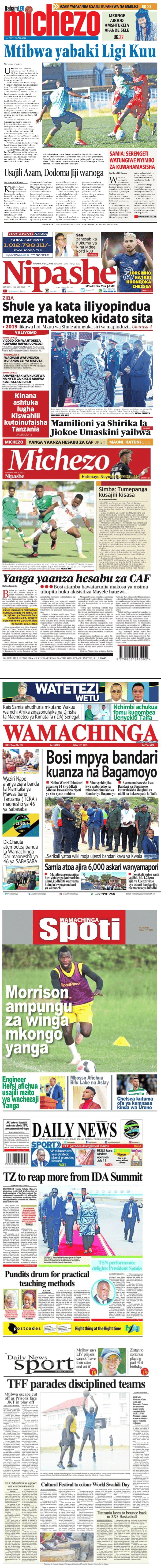 Magazeti Ya leo Tanzania July 7 2022