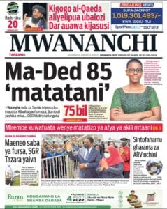 Gazeti la Mwananchi 03 August 2022